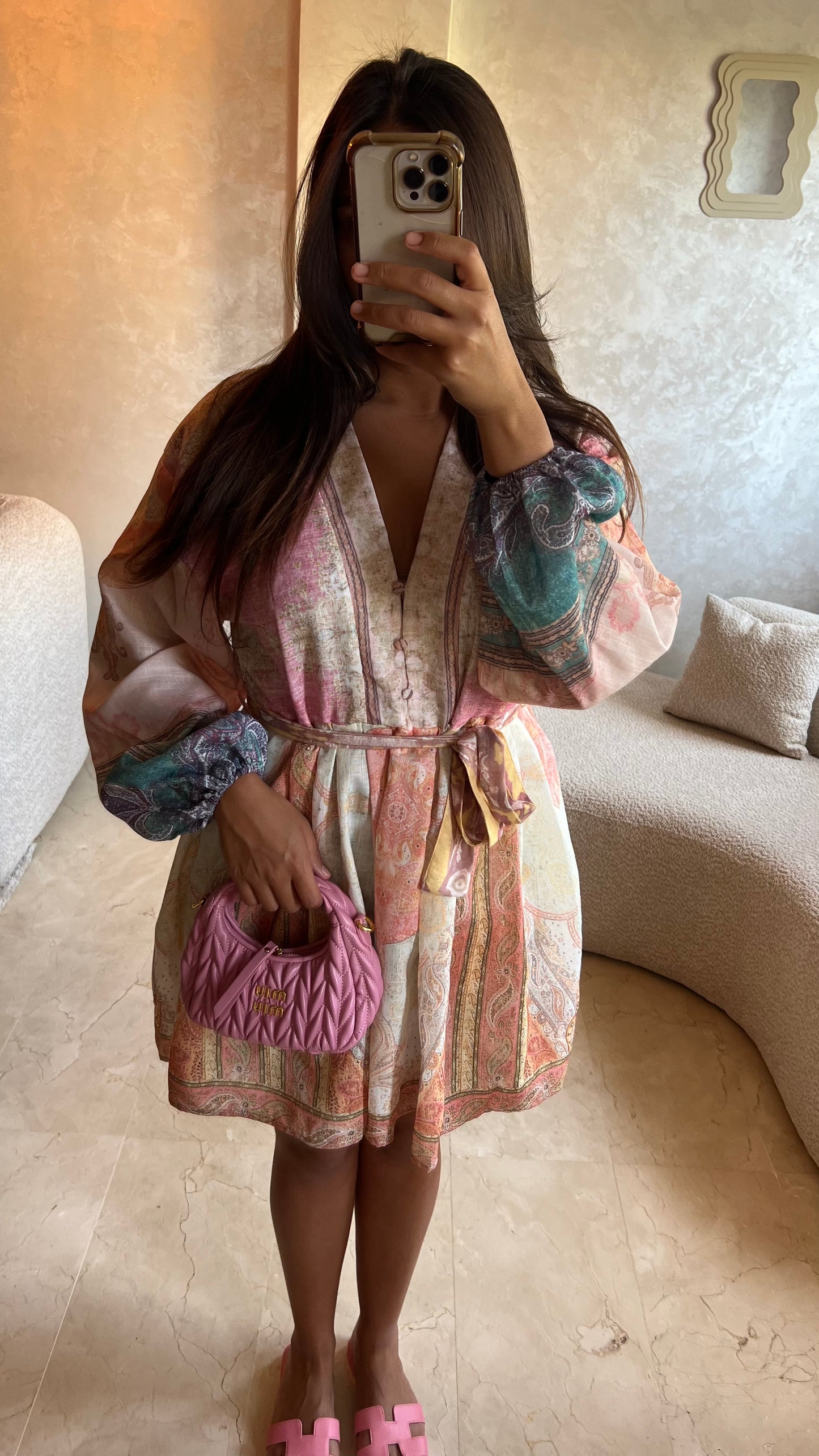 Robe courte à motifs