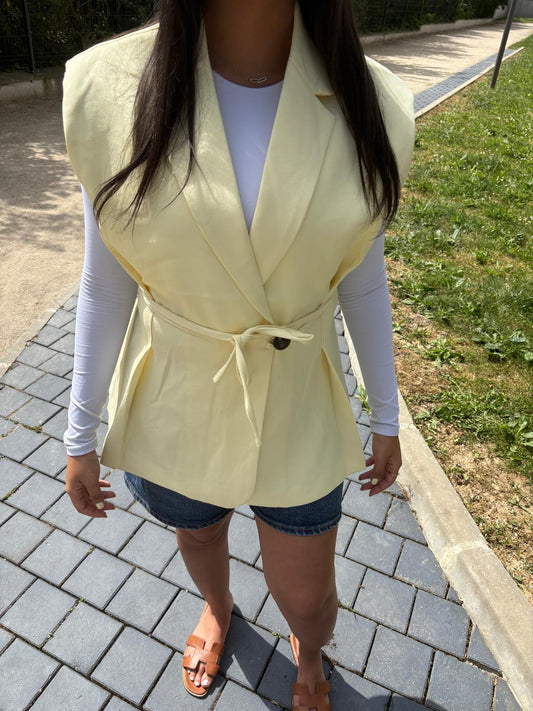 Blazer sans manche jaune