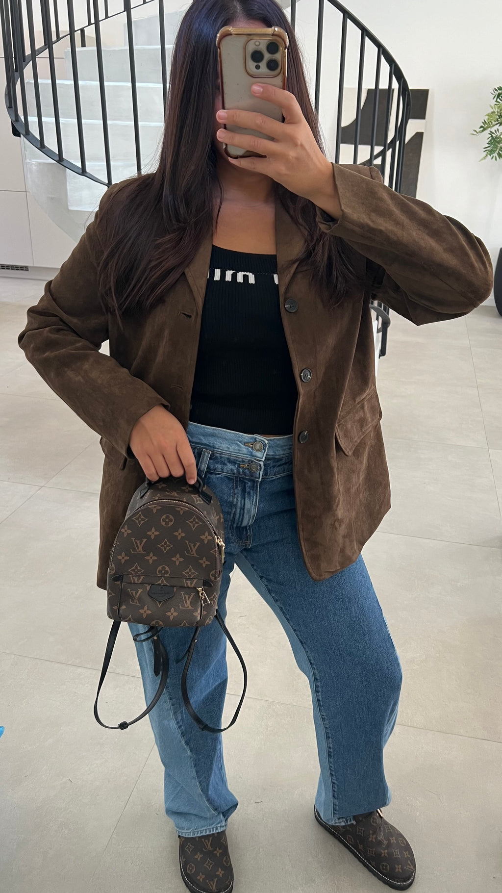 Blazer en suédine choco