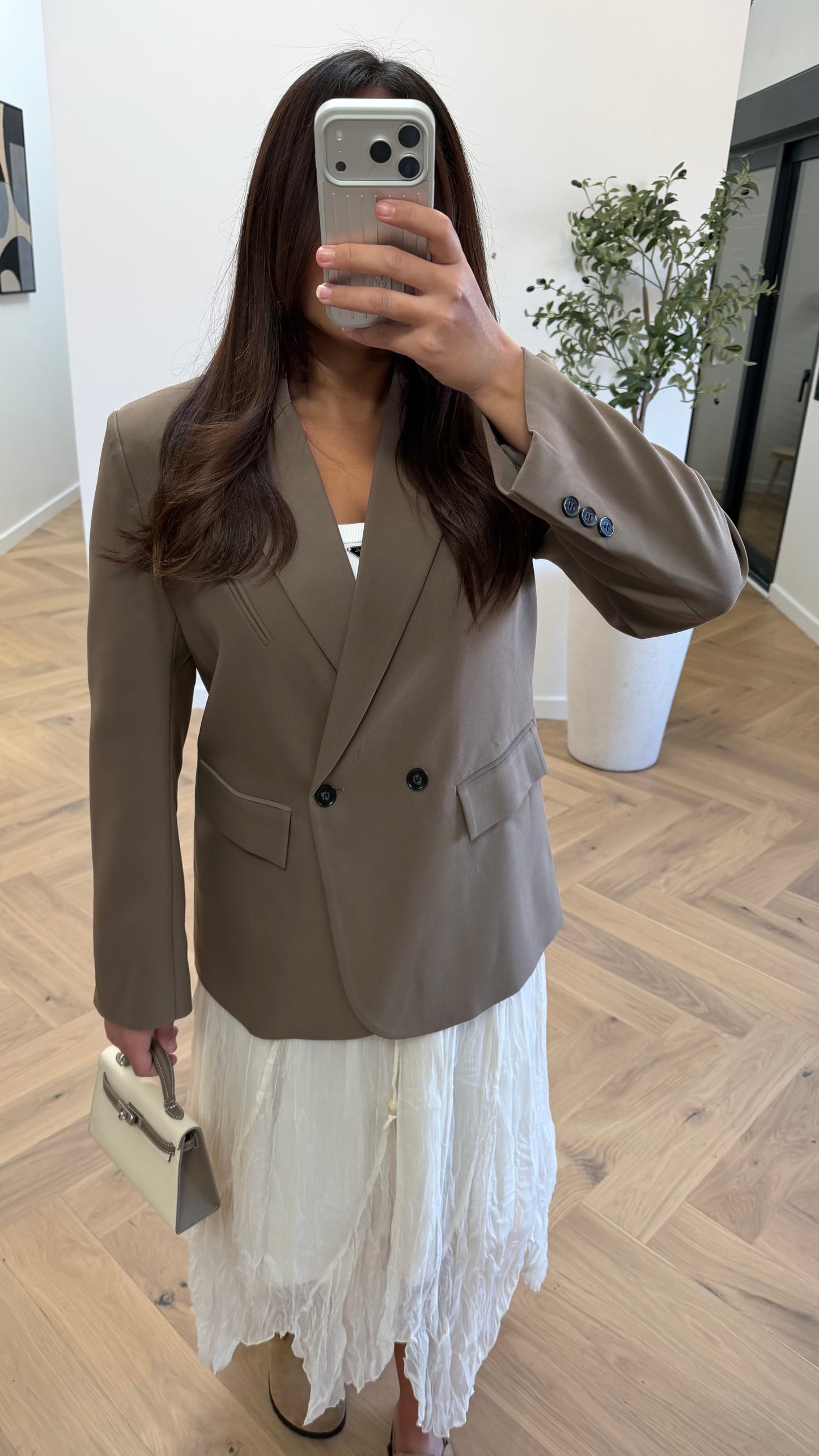 Blazer croisé taupe