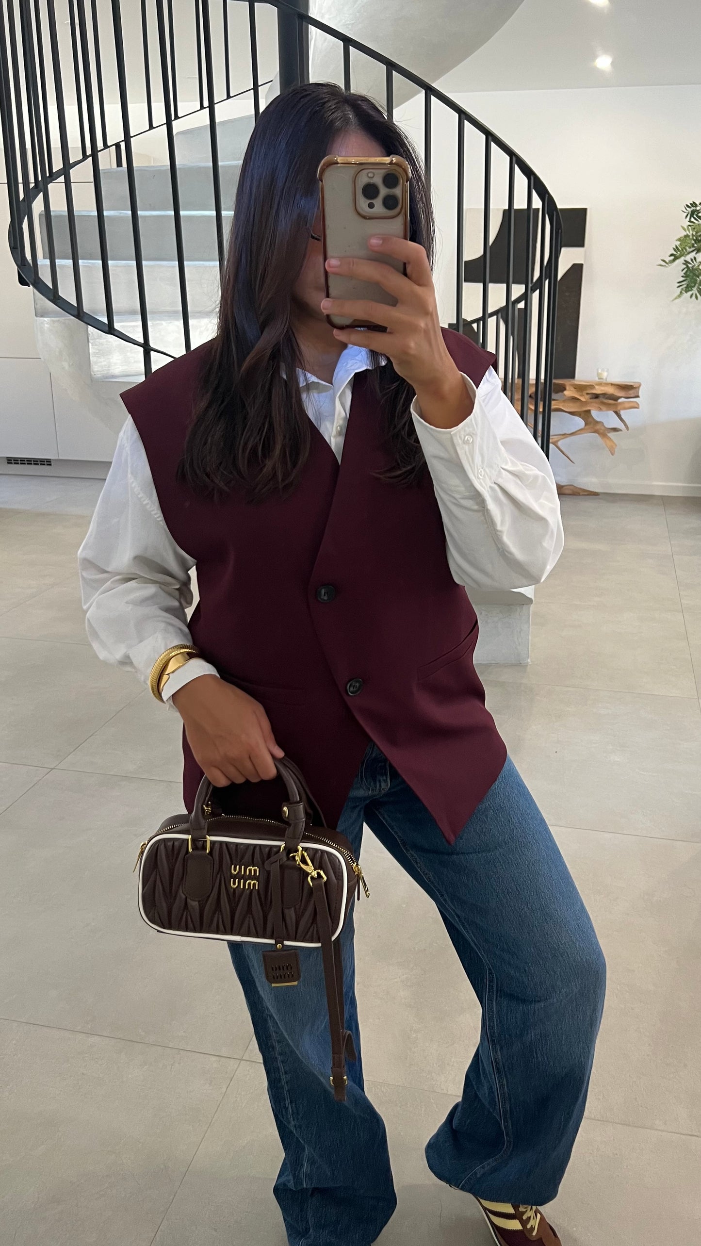 Gilet sans manches bordeaux