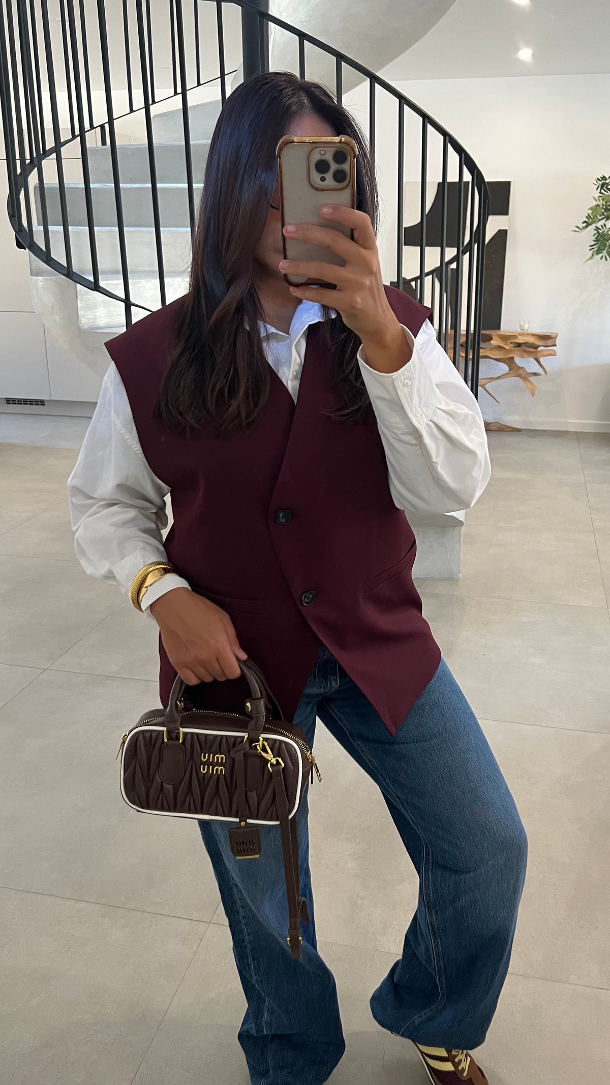 Gilet sans manches bordeaux