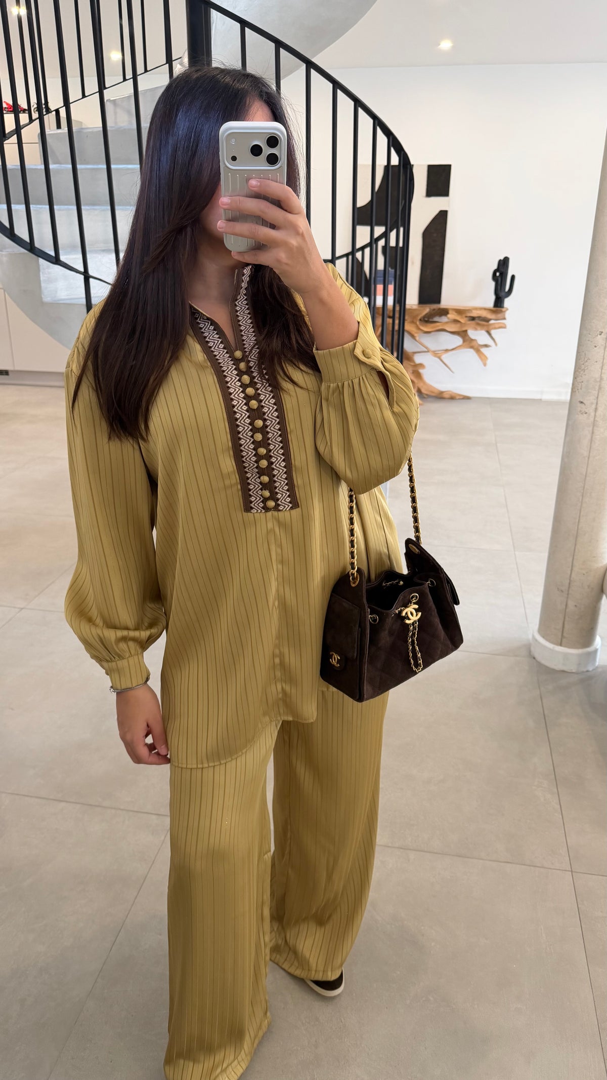 Ensemble satin olive