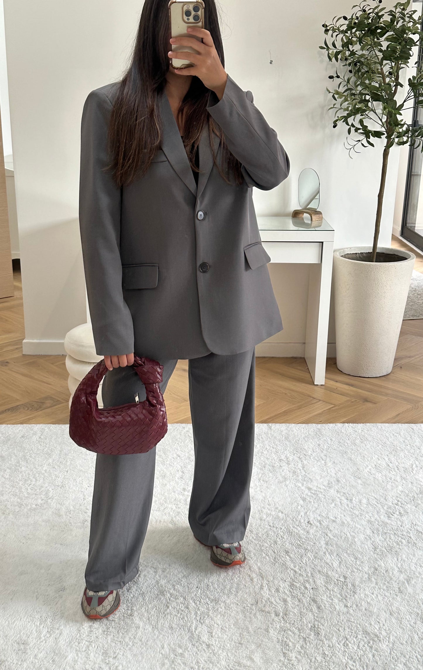 Blazer à fente gris