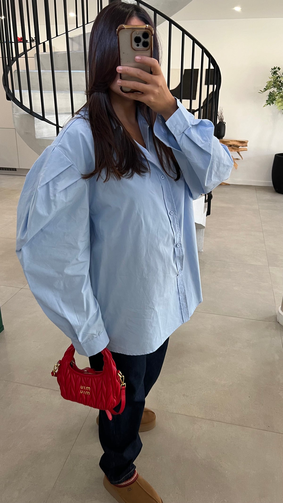 Chemise oversize à manche ballons