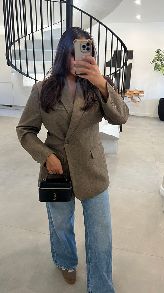 Blazer croisé taupe