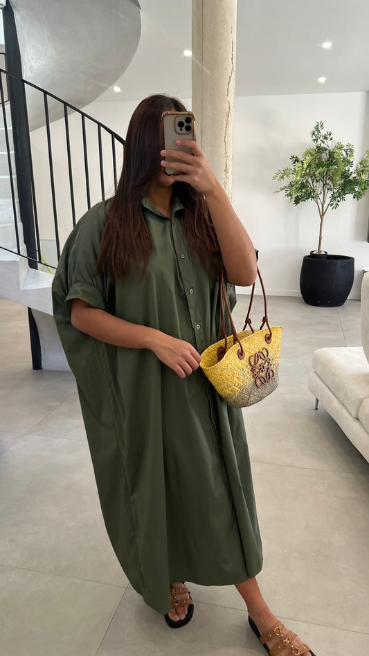 Robe chemise kaki