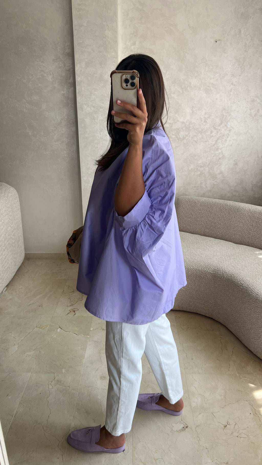 Chemise oversize violette