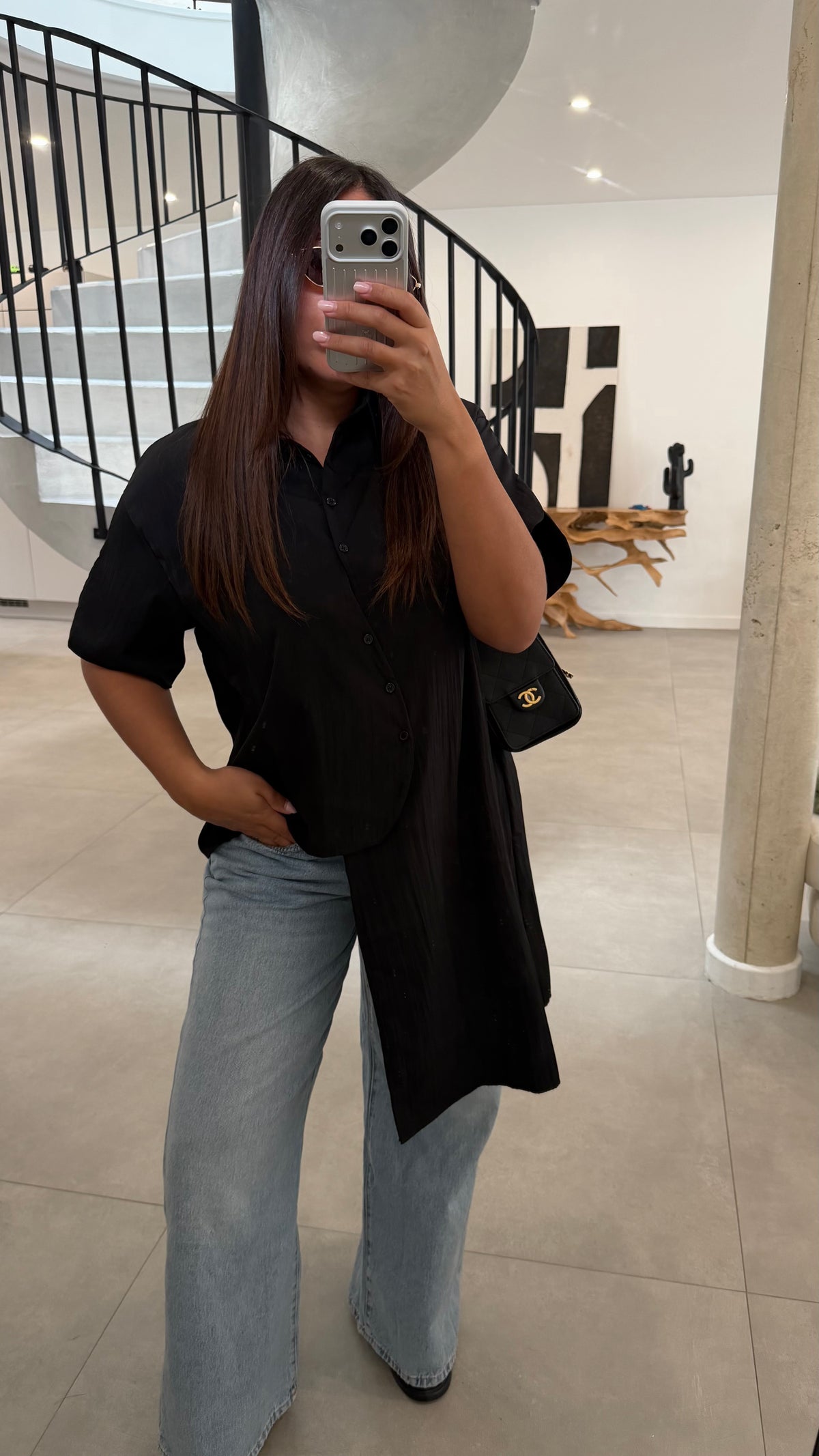 Chemise asymétrique noir