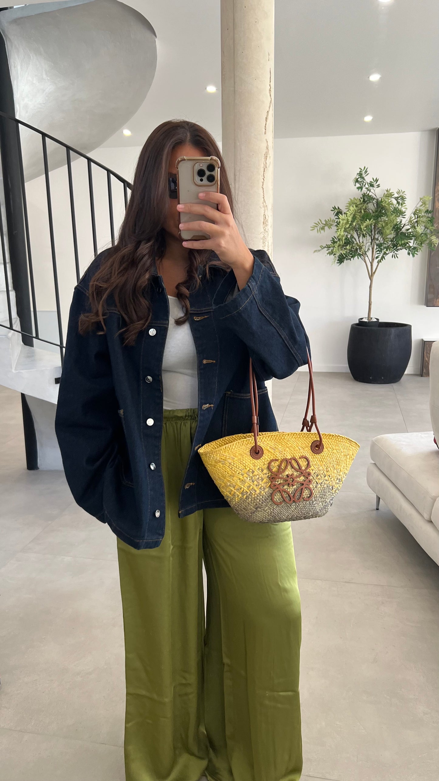 Pantalon palazzo vert olive