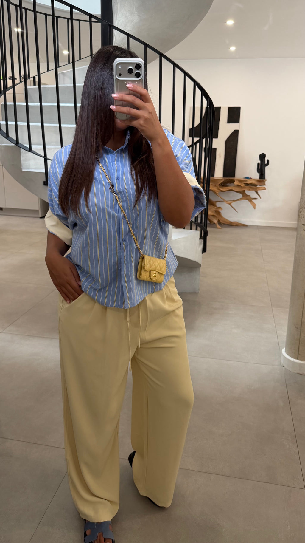 Chemise à rayures bleu