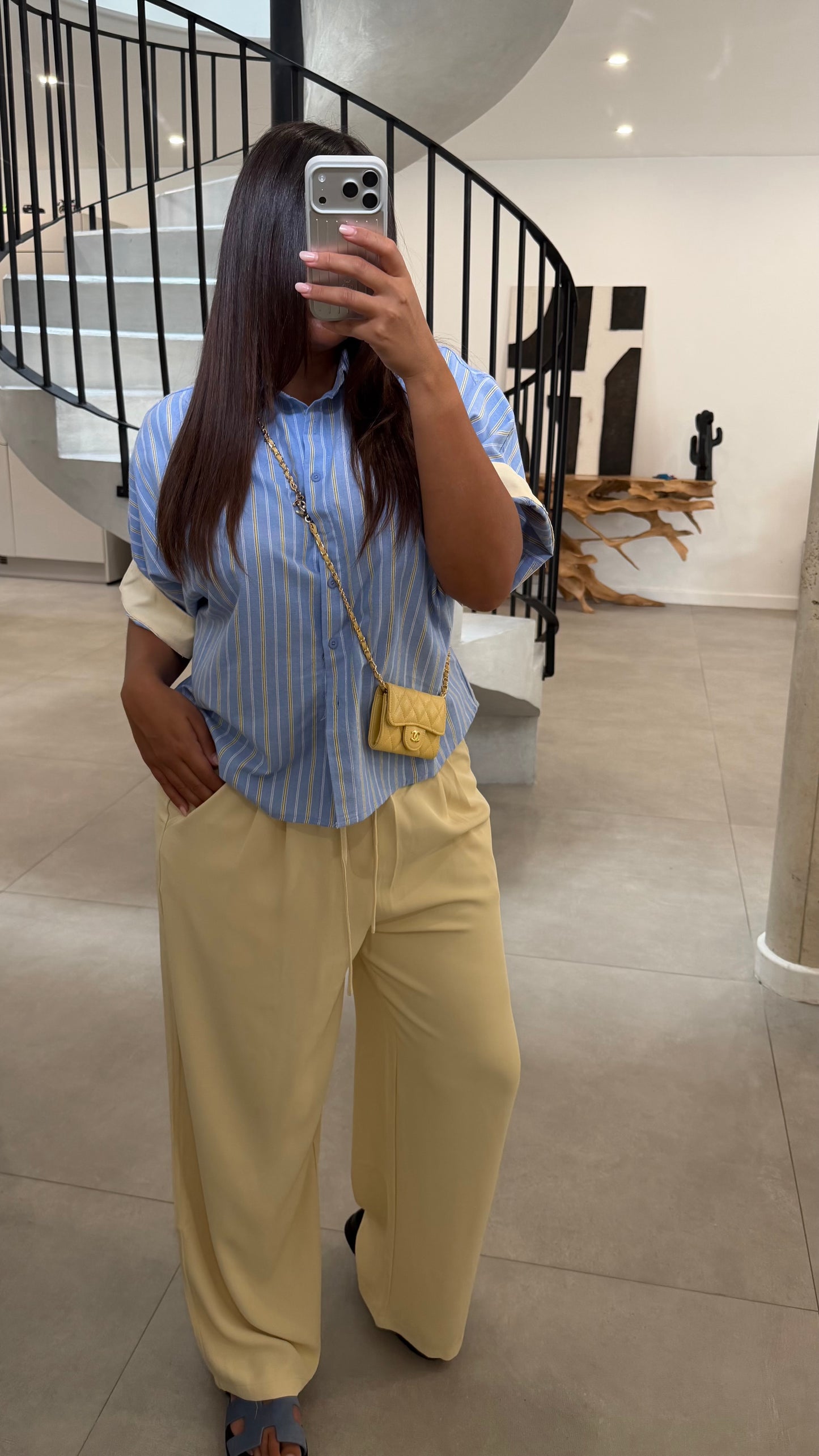 Chemise à rayures bleu