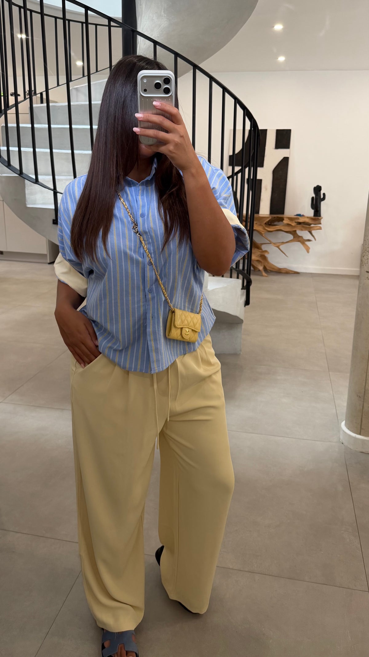 Chemise à rayures bleu