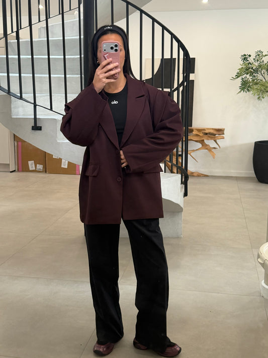 Blazer bordeaux à ceinture