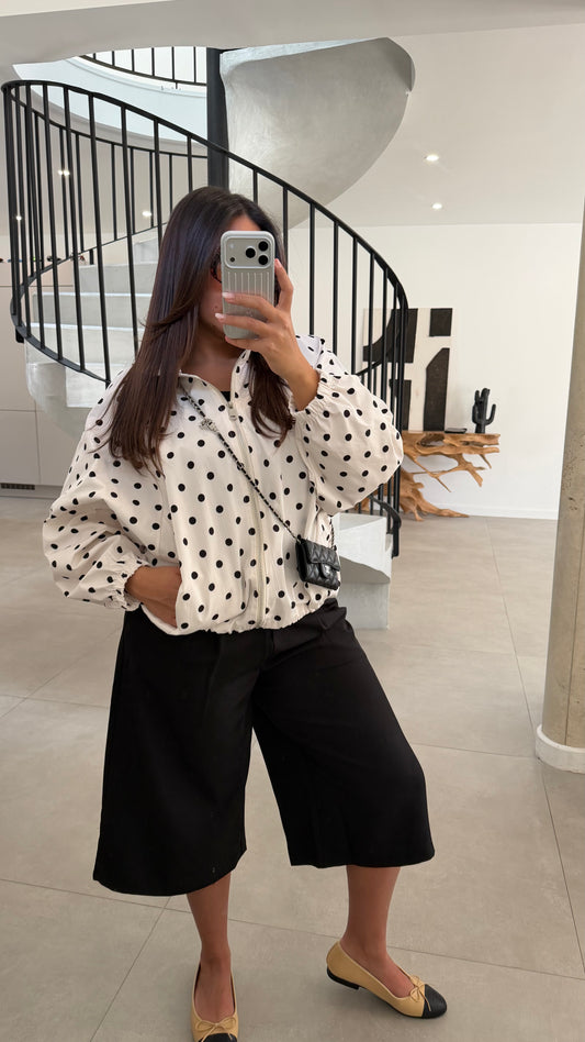 Veste à pois blanche