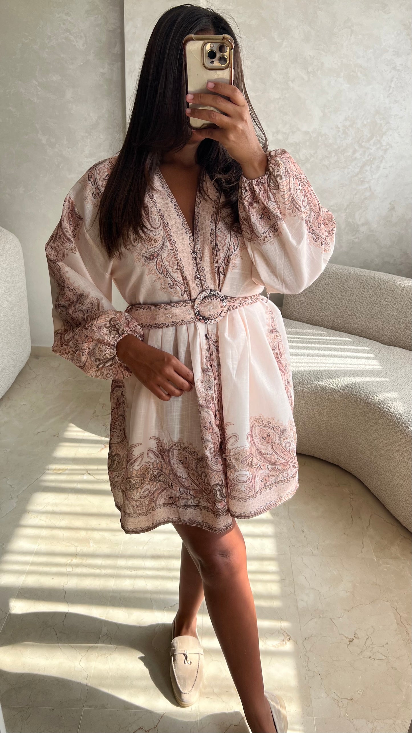 Robe courte à motifs