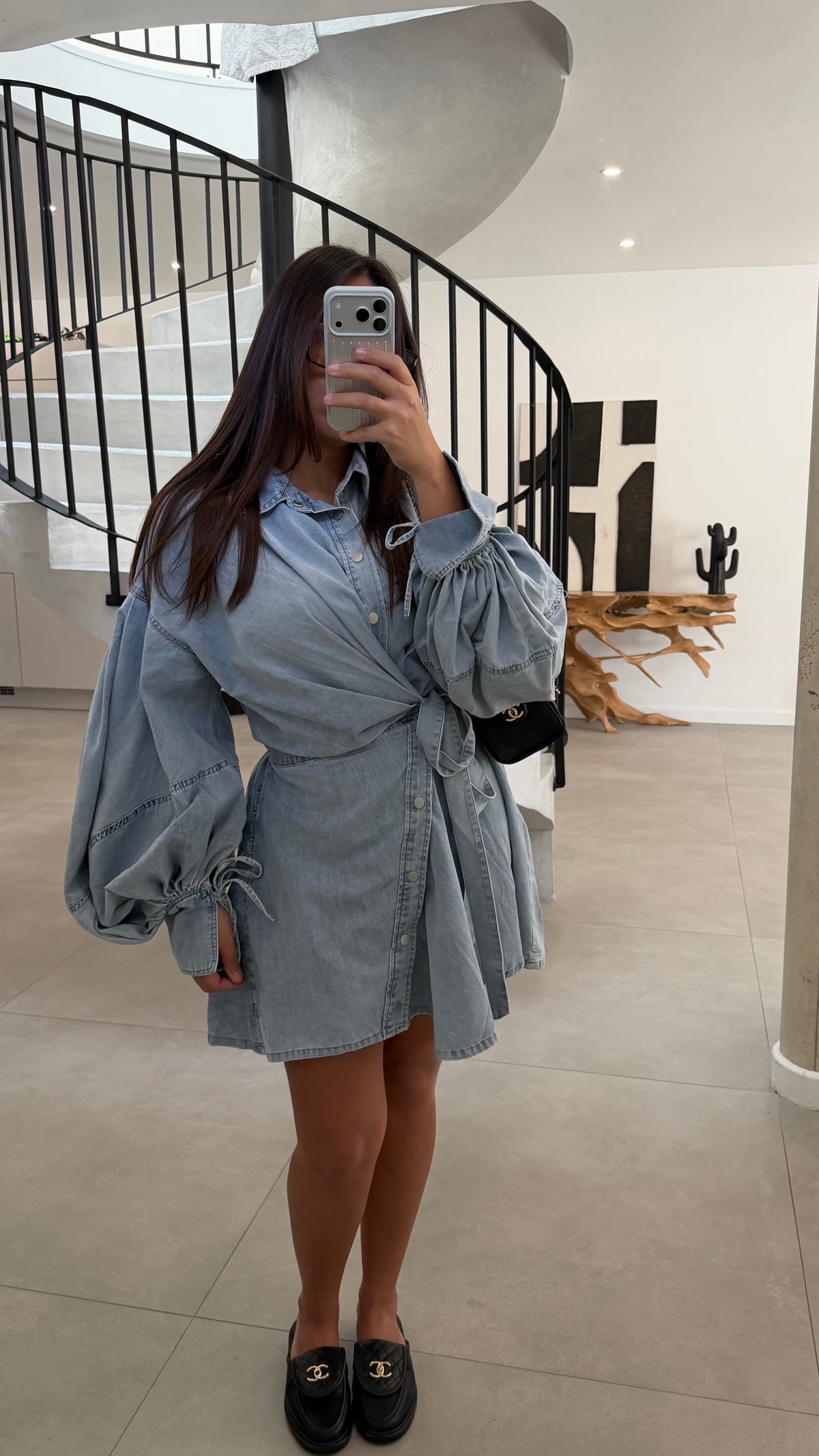 Robe en jean bleu clair