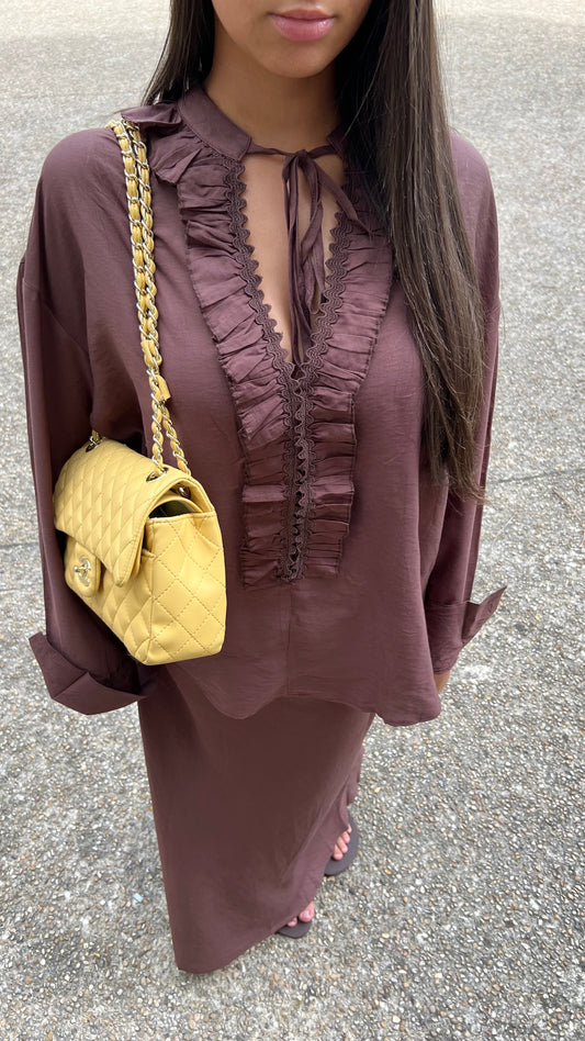 Ensemble jupe marron