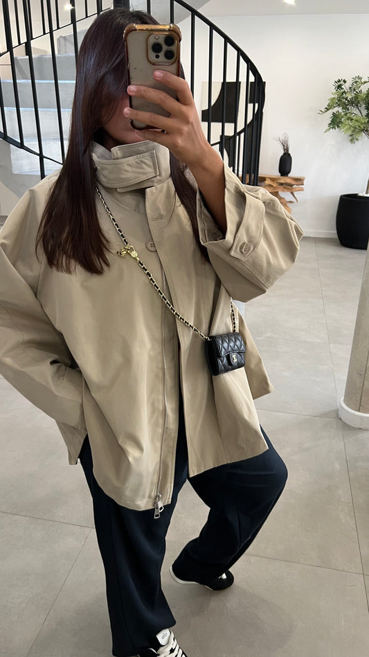 Trench court oversize beige