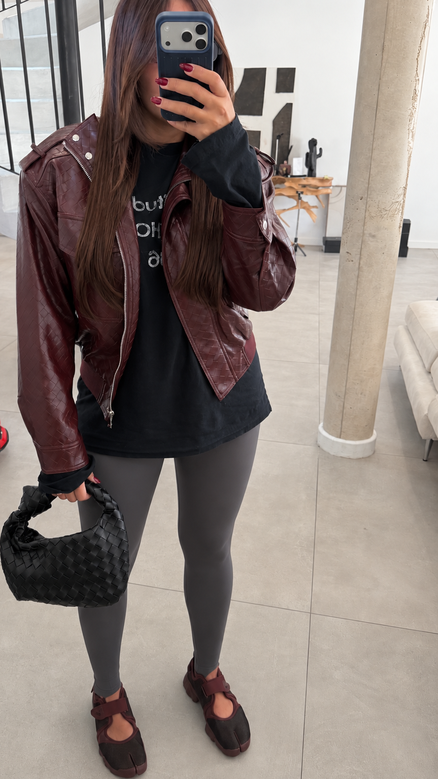 Veste Inspi tressé bordeaux