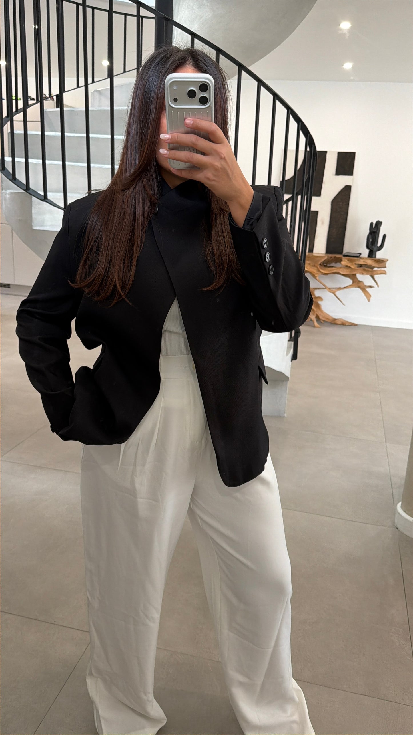 Blazer col montant noir