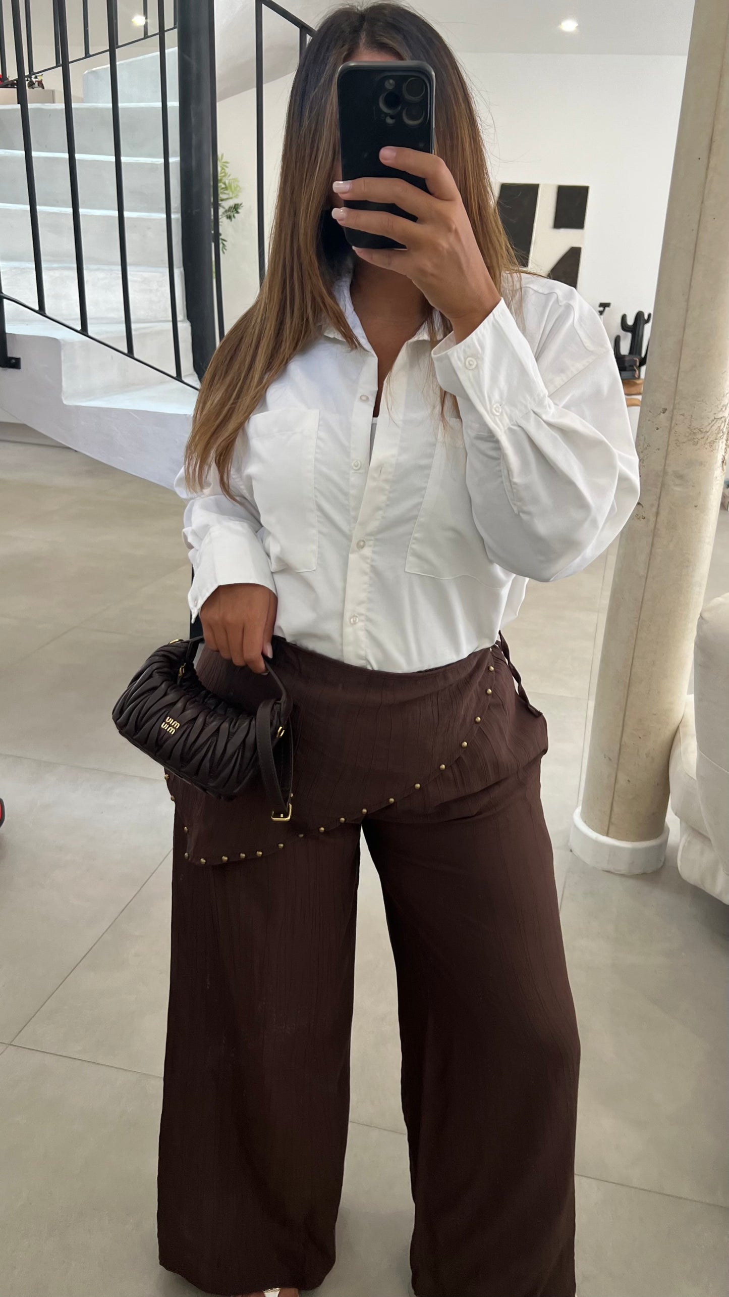Pantalon à foulard amovible
