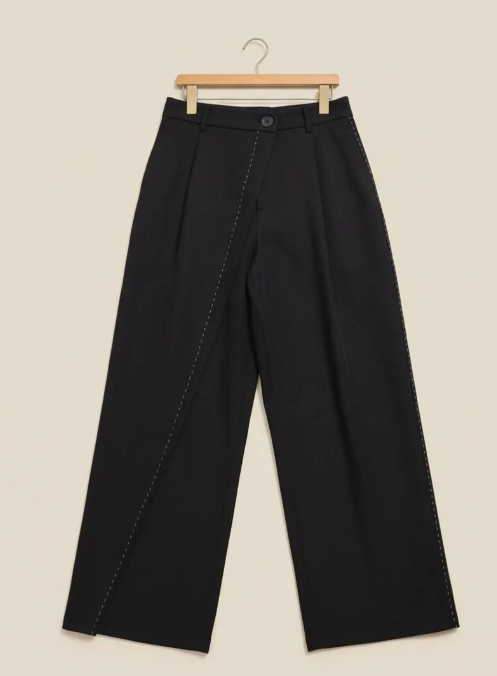 Pantalon à surpiqure noir