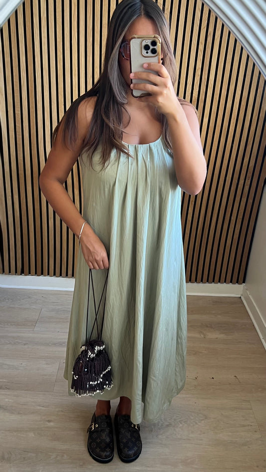 Robe longue kaki