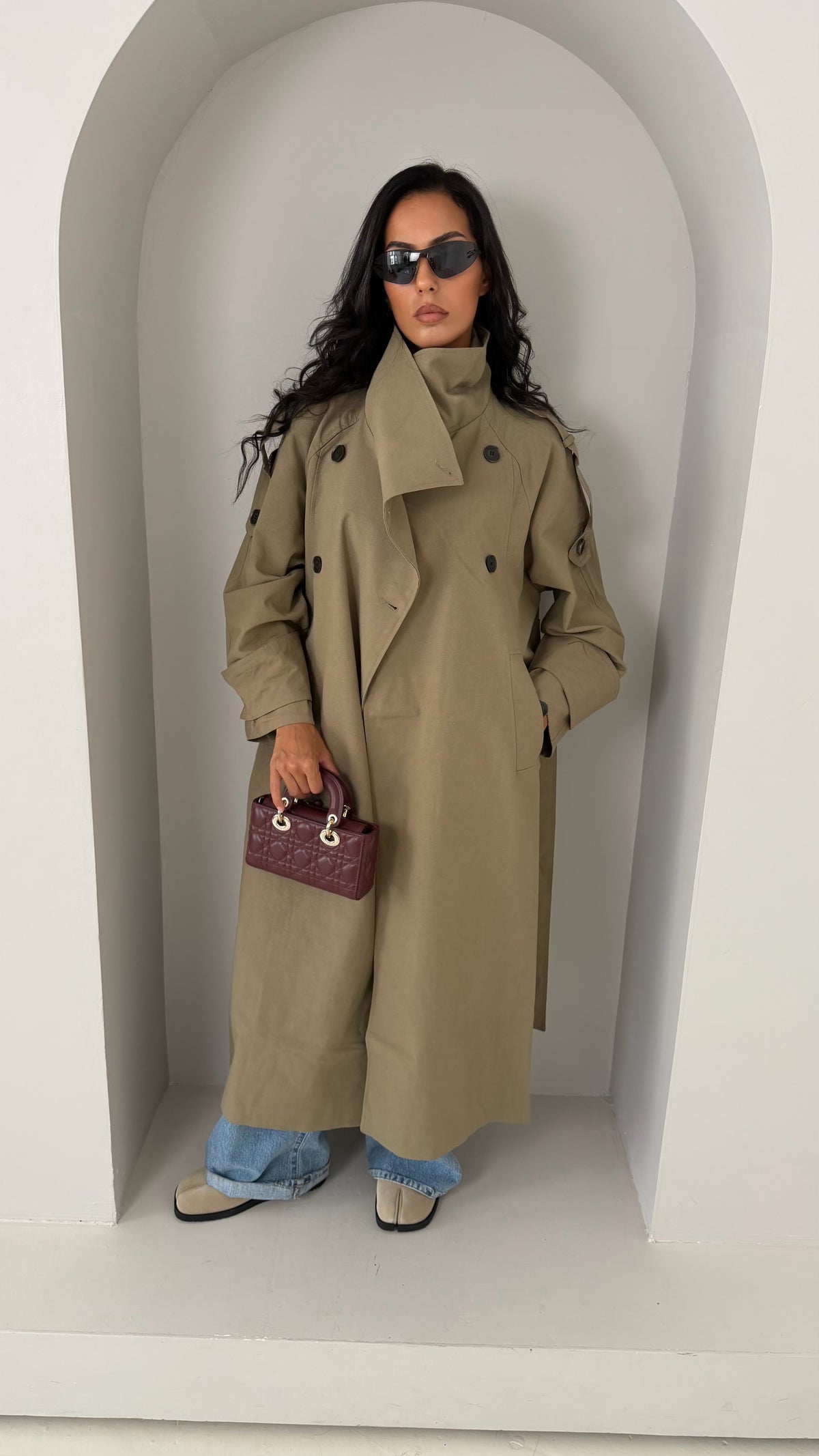Trench long beige