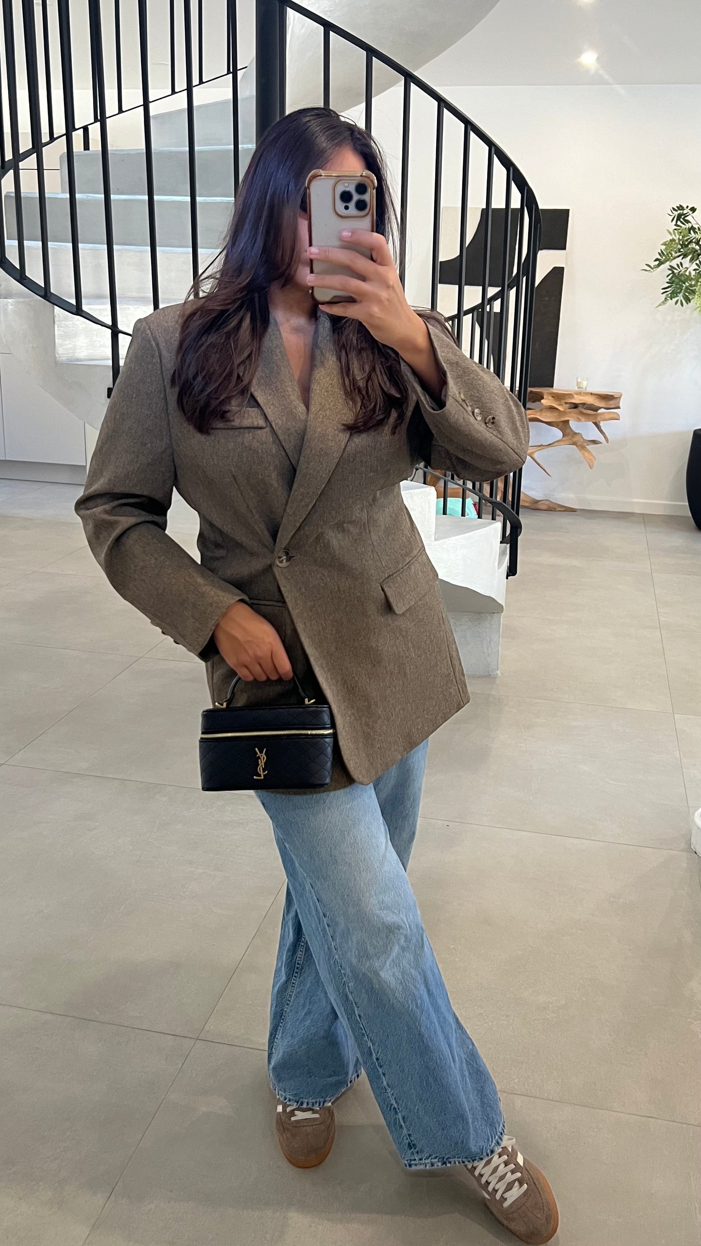Blazer croisé taupe