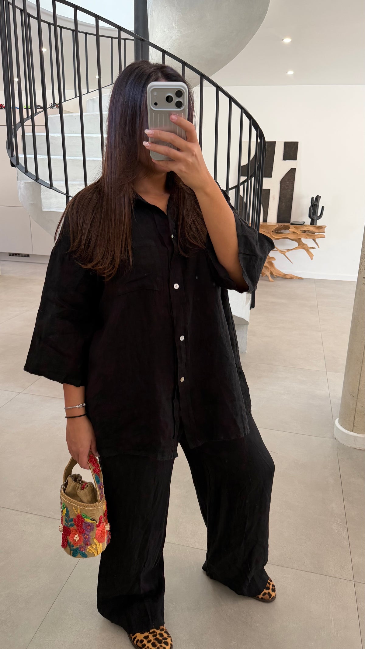 Ensemble en lin noir