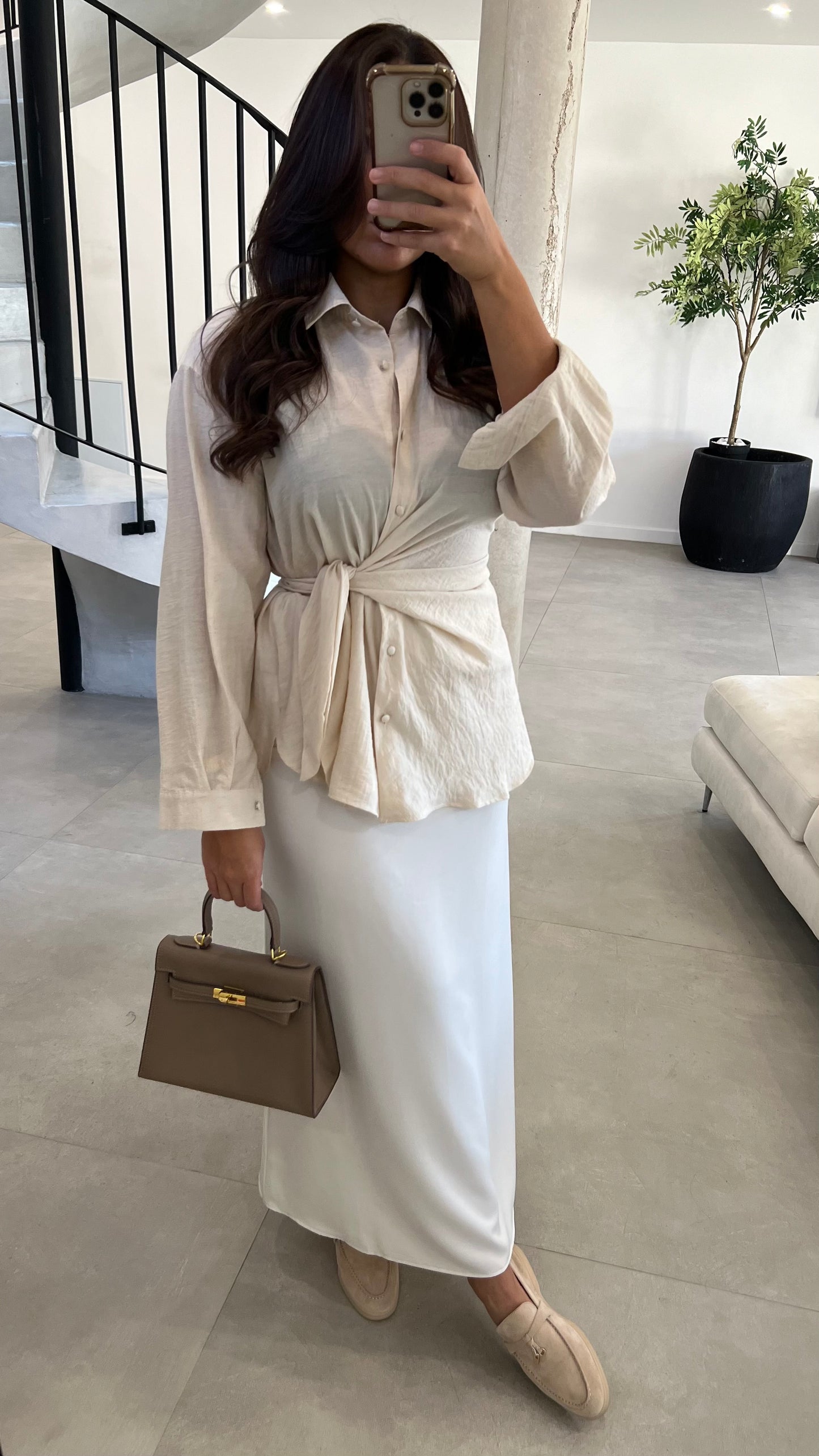Jupe longue en satin