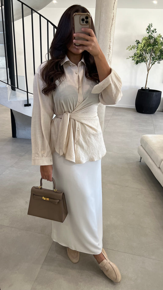 Jupe longue en satin