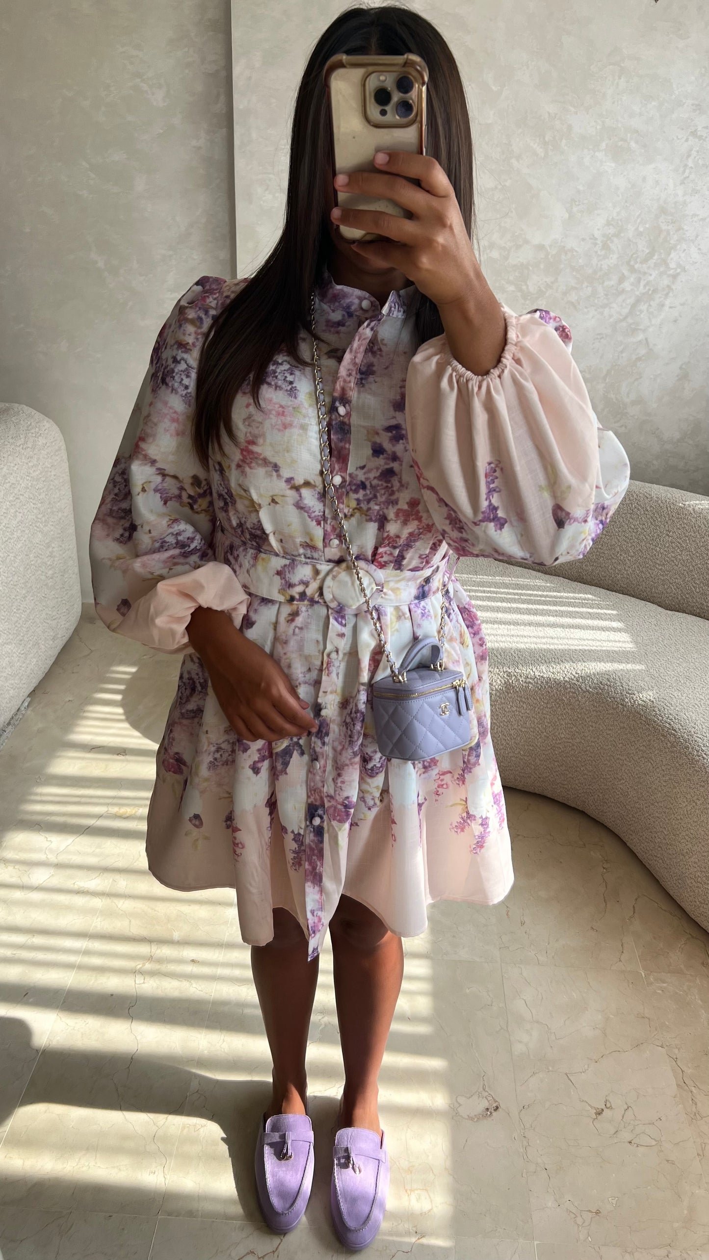 Robe courte lilas