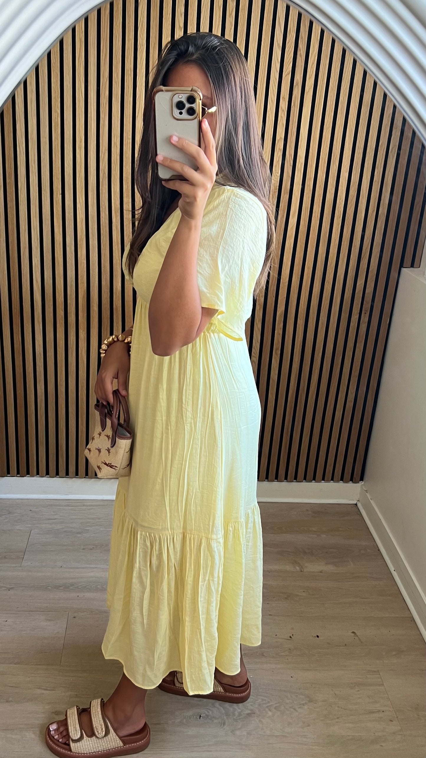 Robe longue jaune