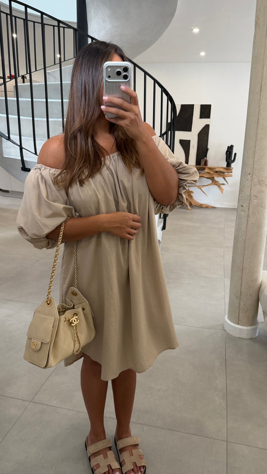 Robe bardot sable