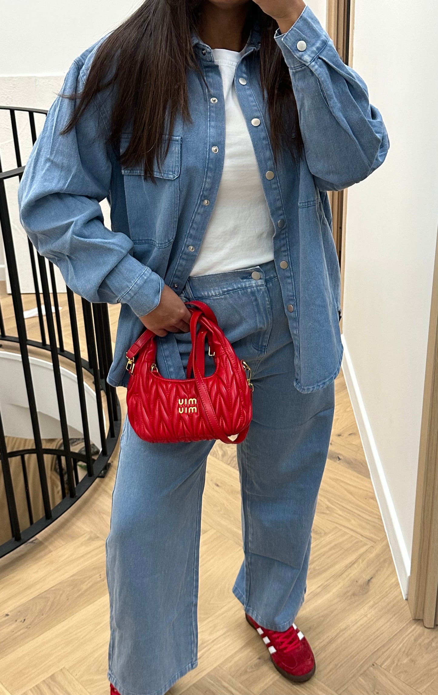 Ensemble oversize en jean bleu clair