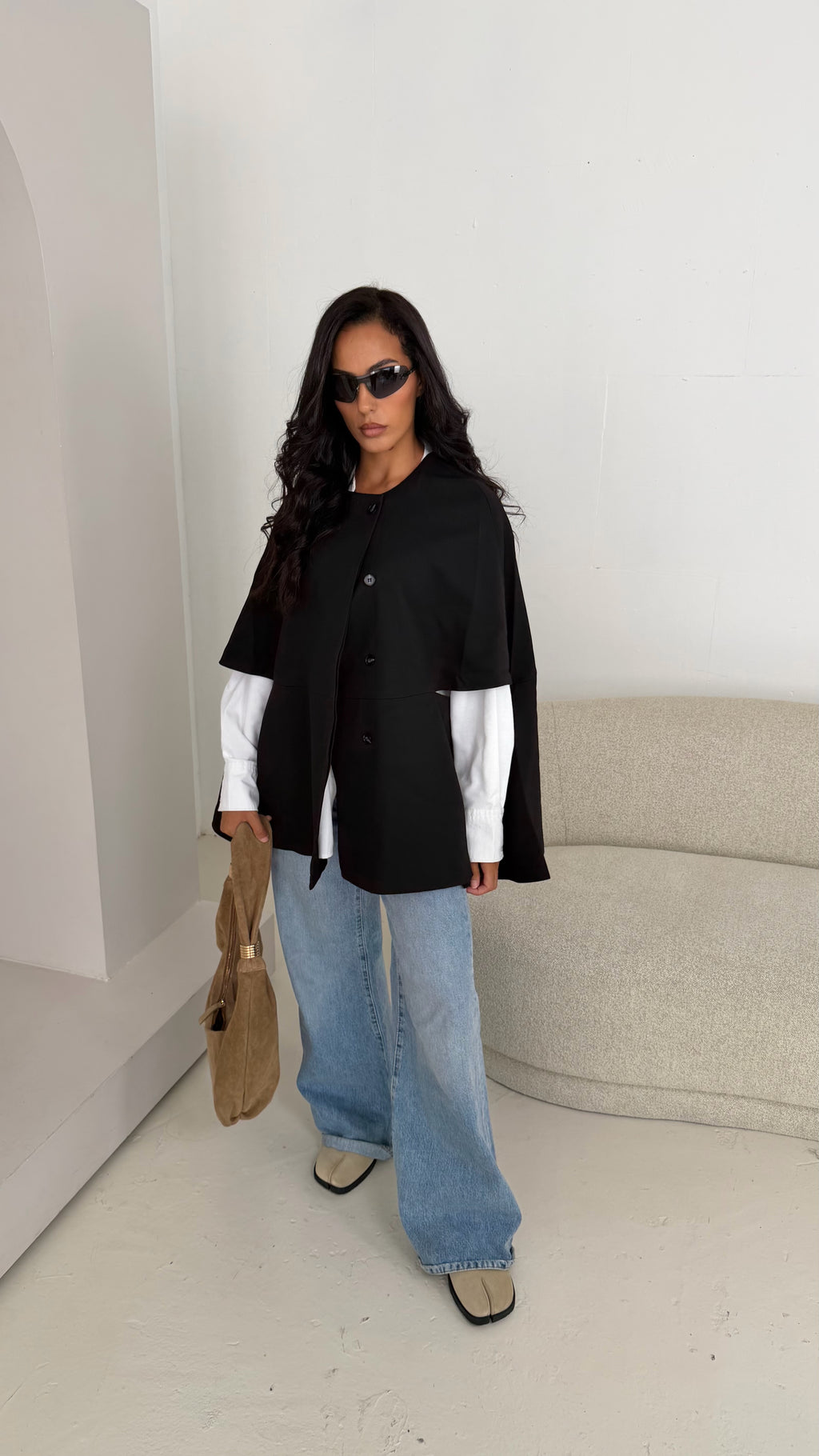 Blazer cape noir