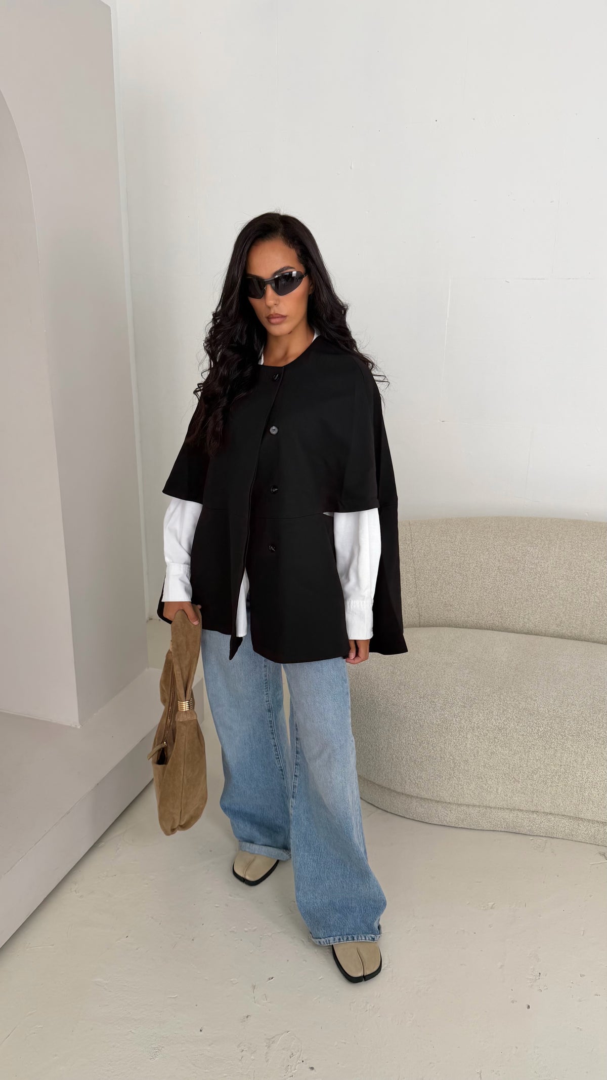 Blazer cape noir