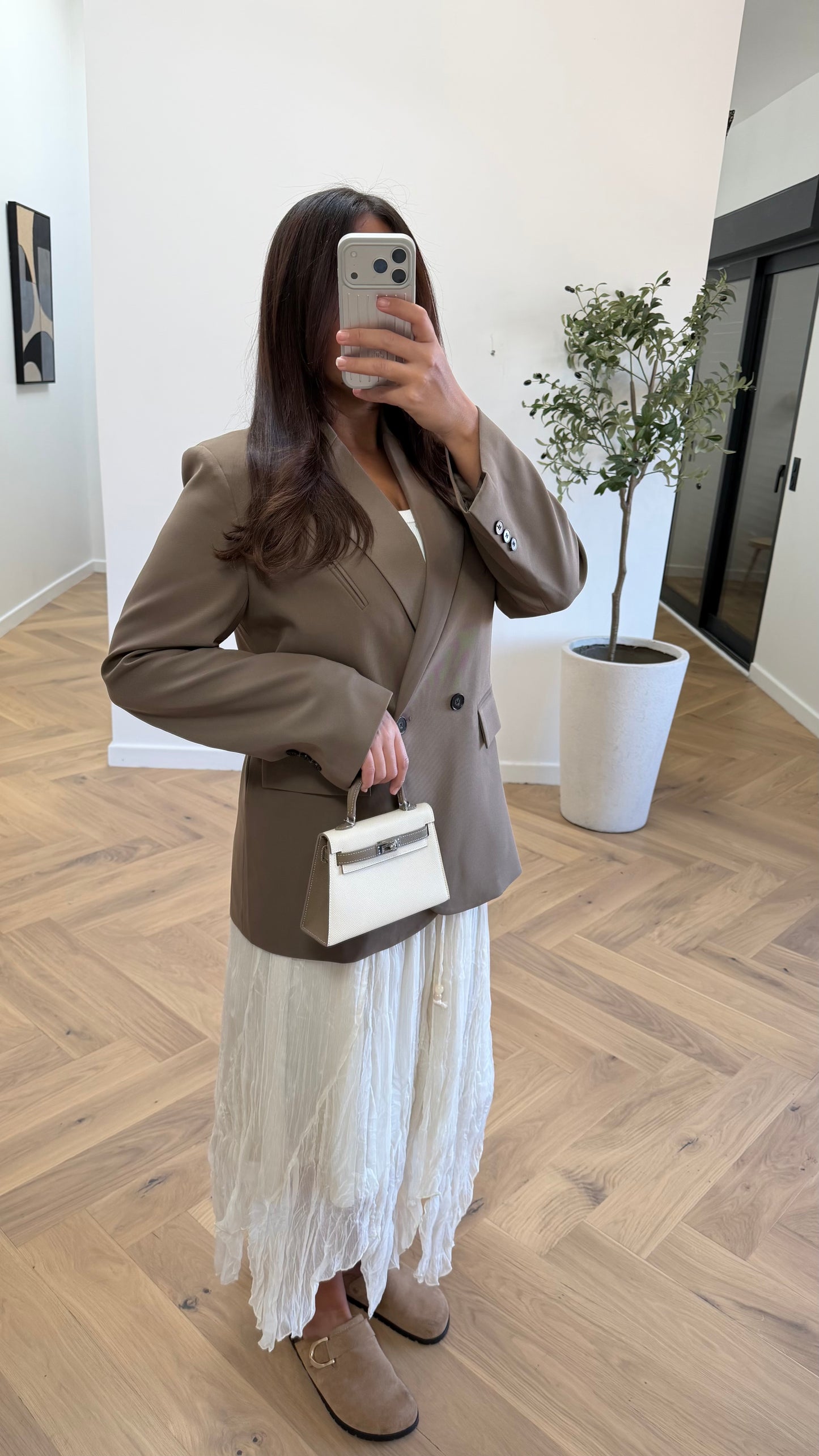 Blazer croisé taupe