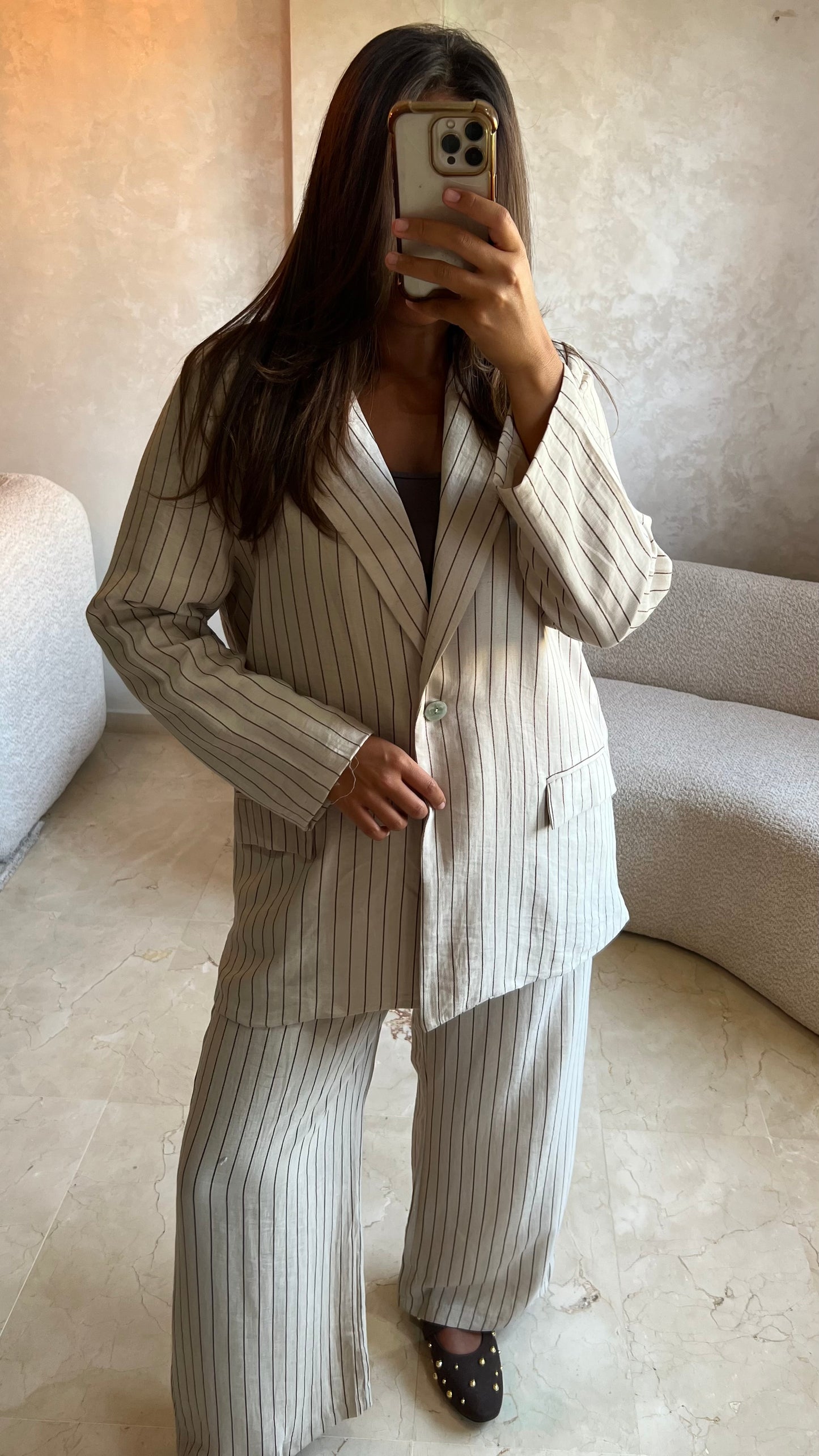 Ensemble tailleur rayé