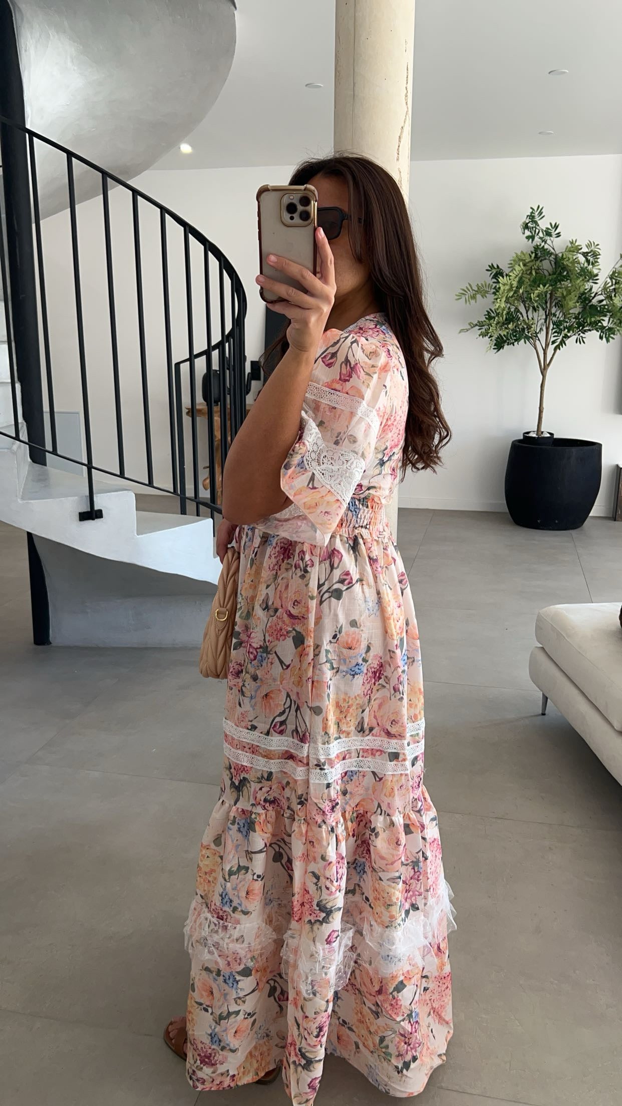 Robe manche courte fleurie