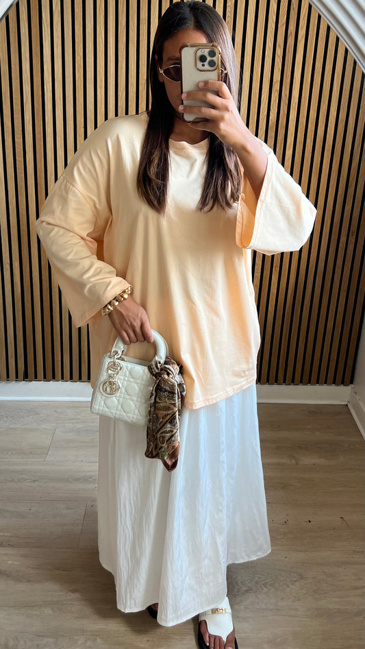 Tee shirt oversize orange pastel