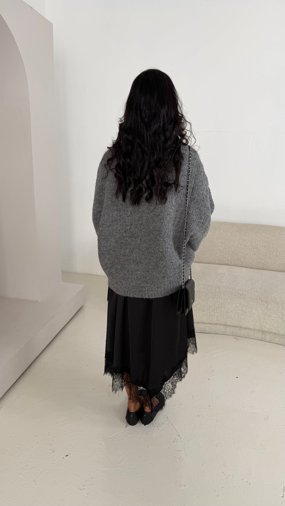 Pull gris oversize