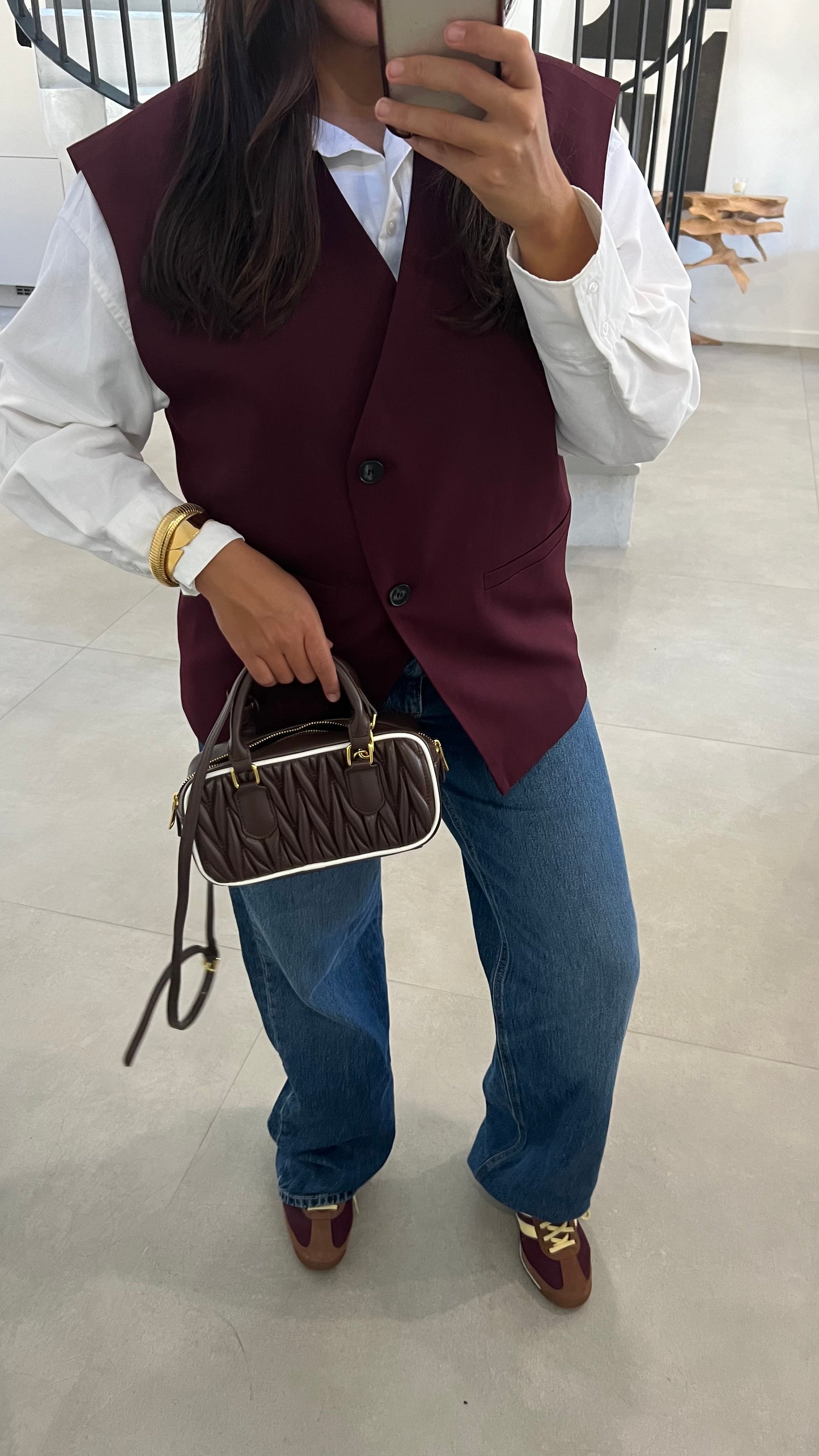 Gilet sans manches bordeaux