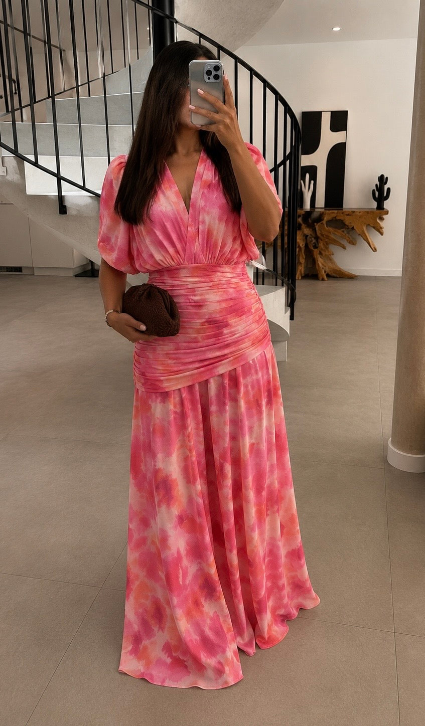 Robe en résille rose
