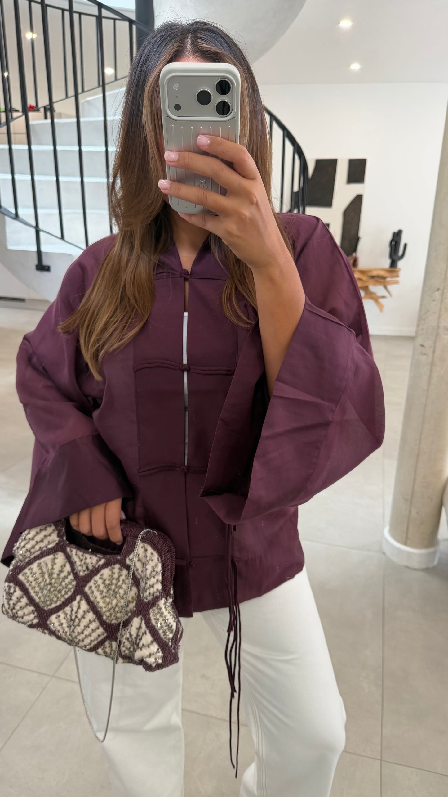 Blouse fluide bordeaux