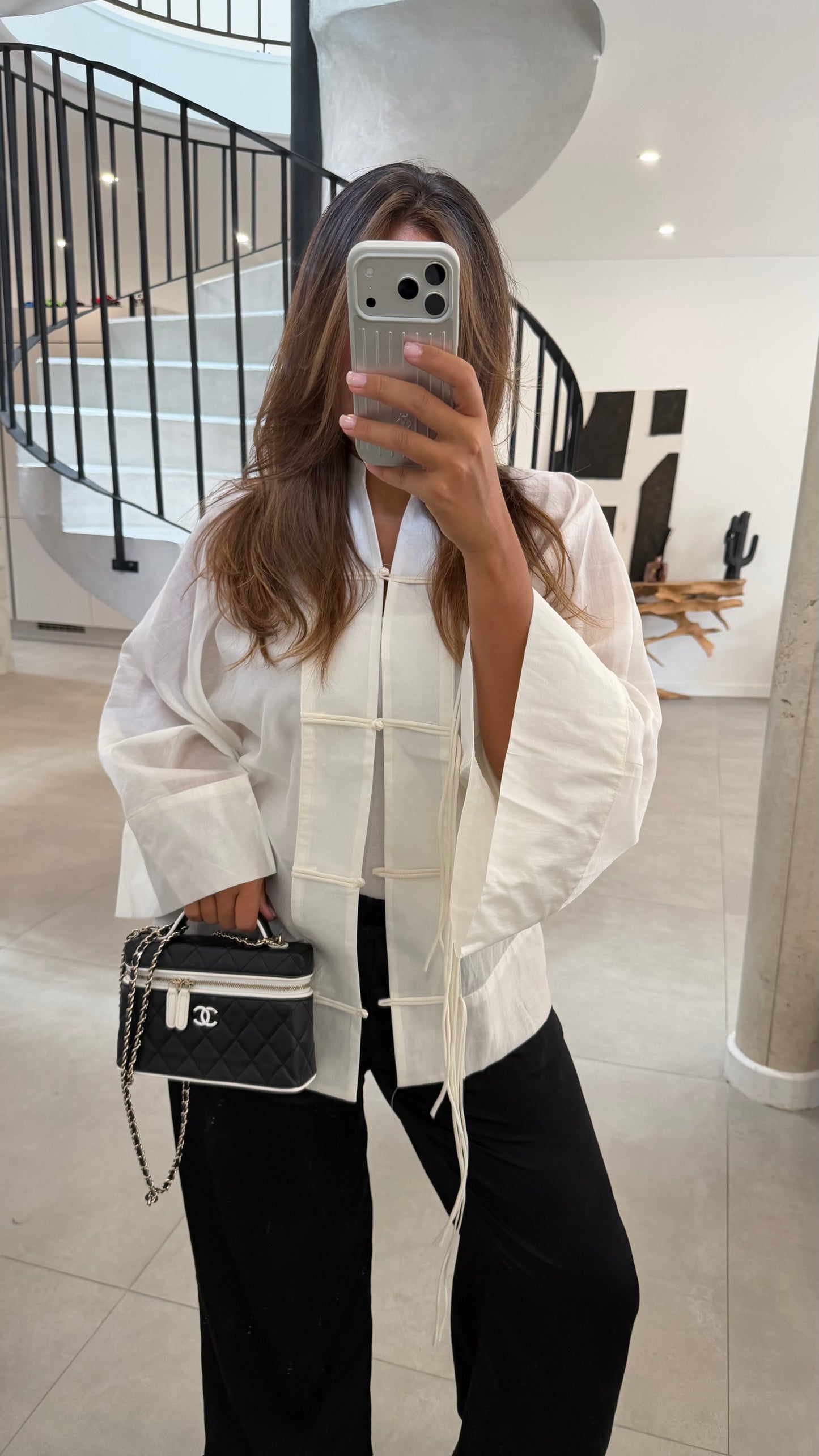 Blouse fluide écru