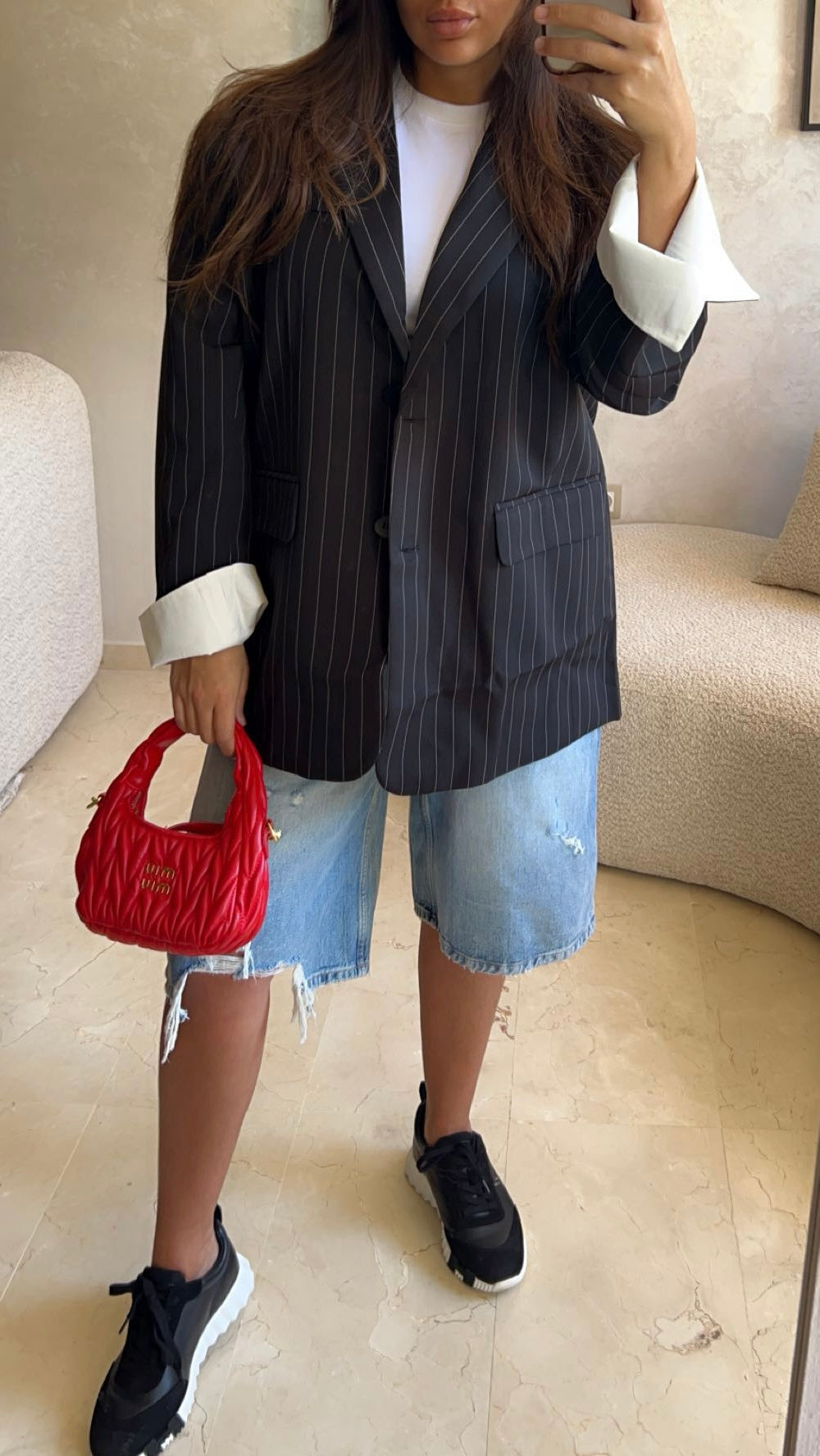 Blazer oversize à rayures