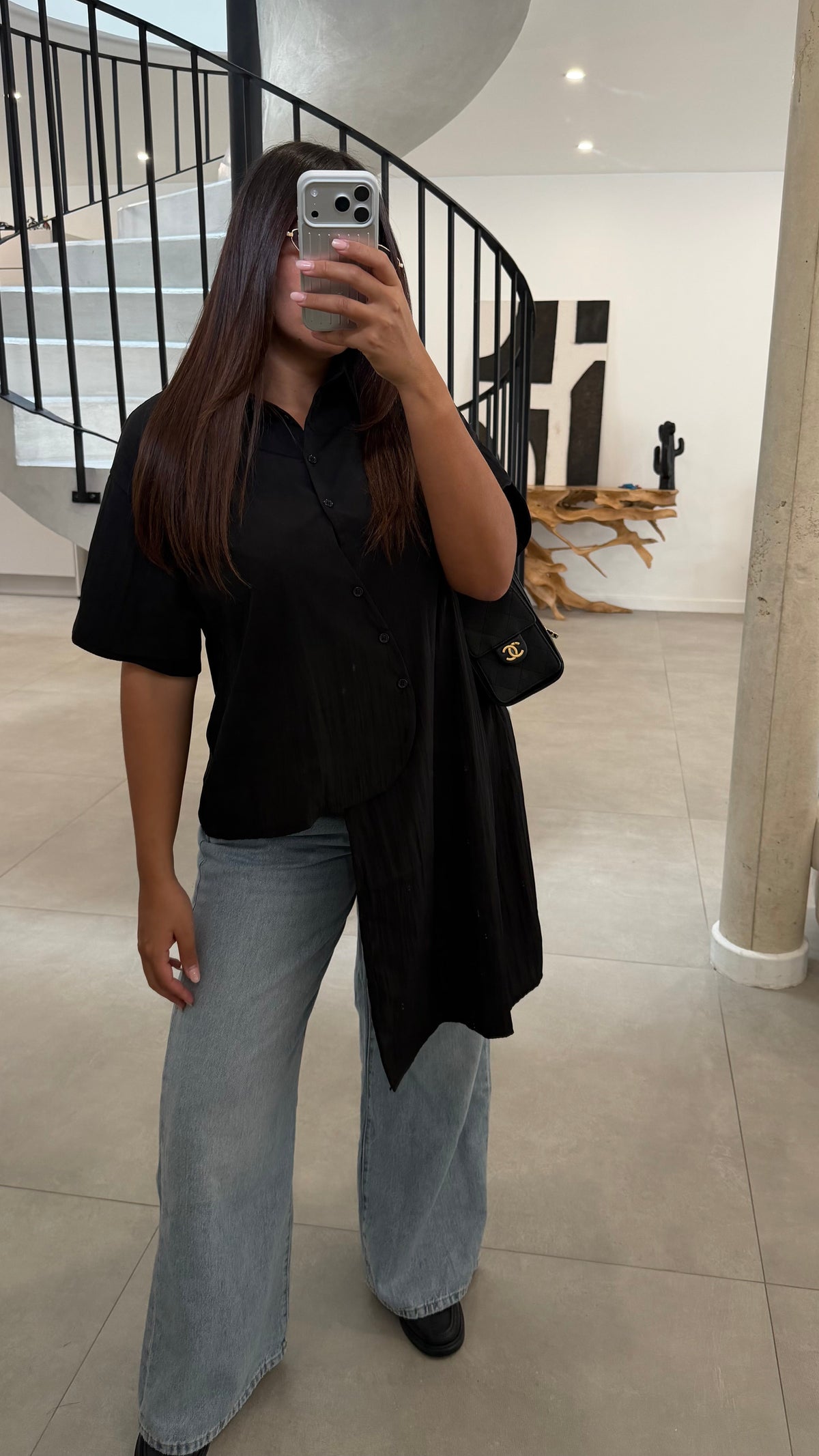 Chemise asymétrique noir